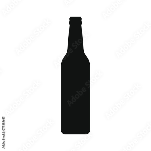 Beer bottle graphic icon. Beer bottle black sign isolated on white background. Vector illustration