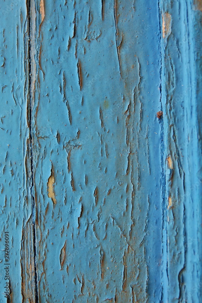 Blue wooden door, abstract background