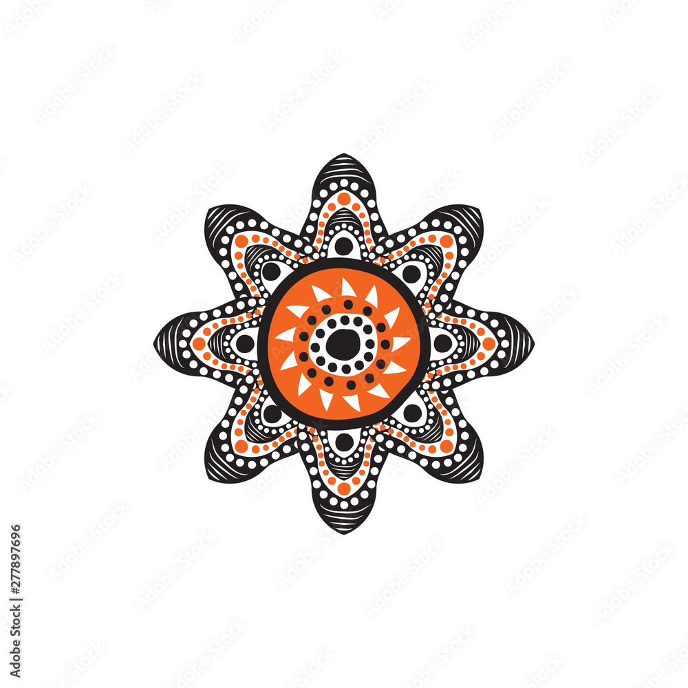 Aboriginal art dots painting icon logo design vector template Aboriginal art dots painting icon logo design vector template