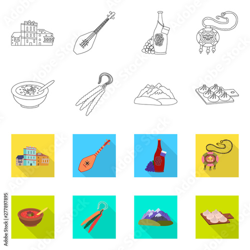 Vector design of culture and sightseeing icon. Set of culture and originality stock symbol for web.