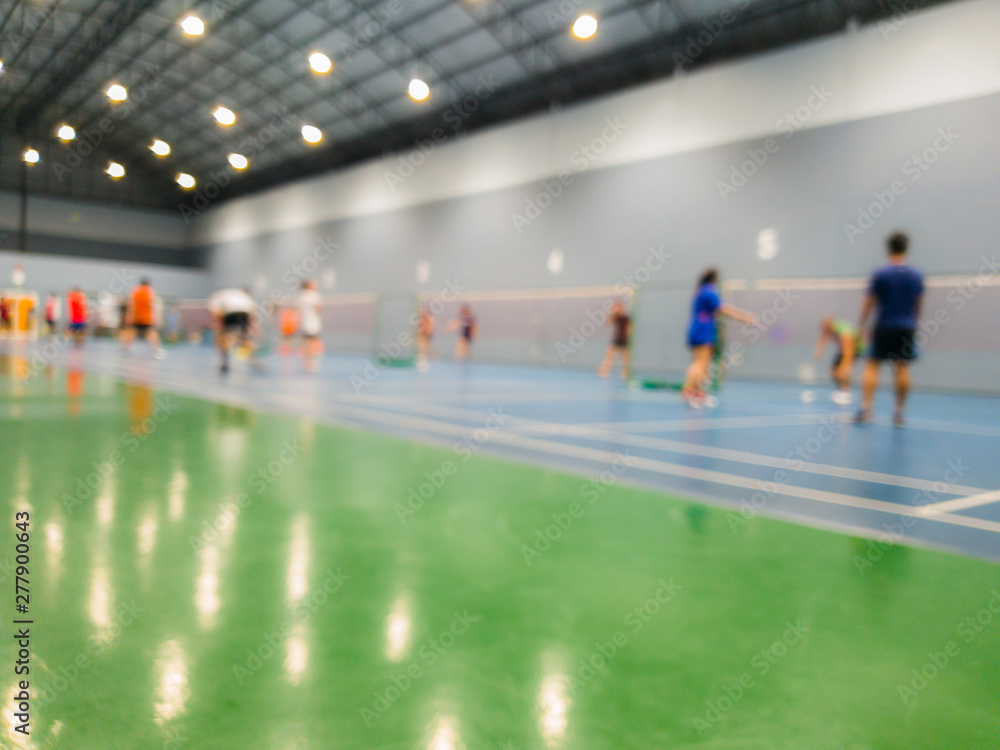 badminton court with burred players badminton badminton court with burred players badminton