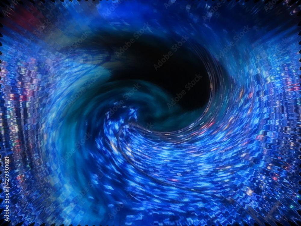 海の波や渦のようなブルーの幻想的なアブストラクト背景素材 Stock イラスト Adobe Stock