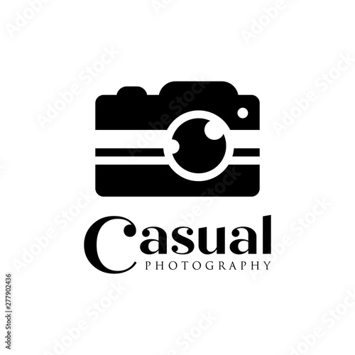 casual camera photography logo icon vector template