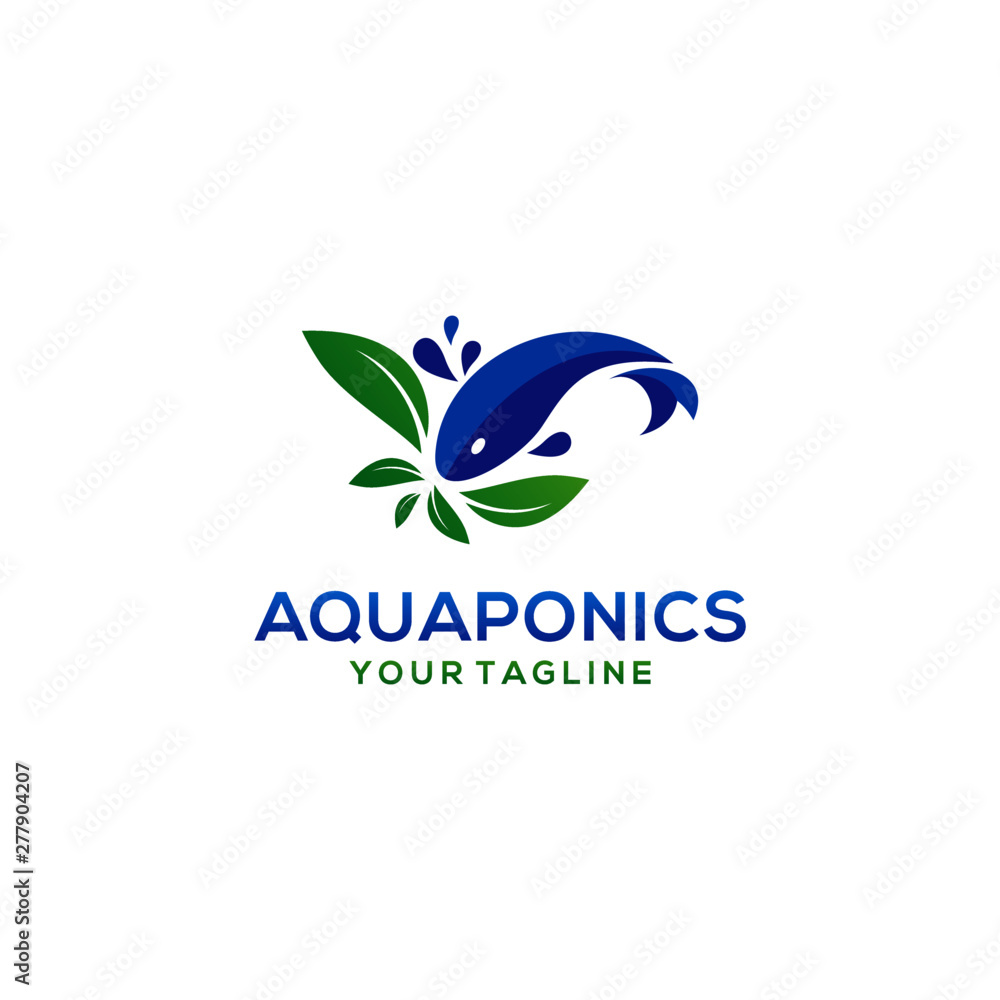 Fototapeta premium Aquaponics Logo Stock Vector Template