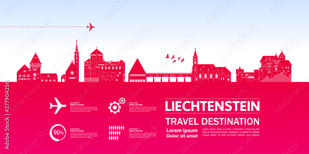 Liechtenstein travel destination grand vector illustration. Liechtenstein travel destination grand vector illustration.