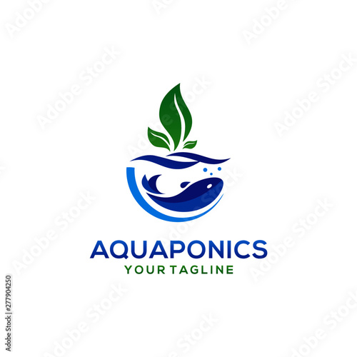 Aquaponics Logo Stock Vector Template
