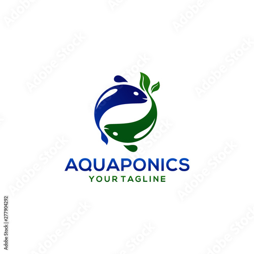 Aquaponics Logo Stock Vector Template
