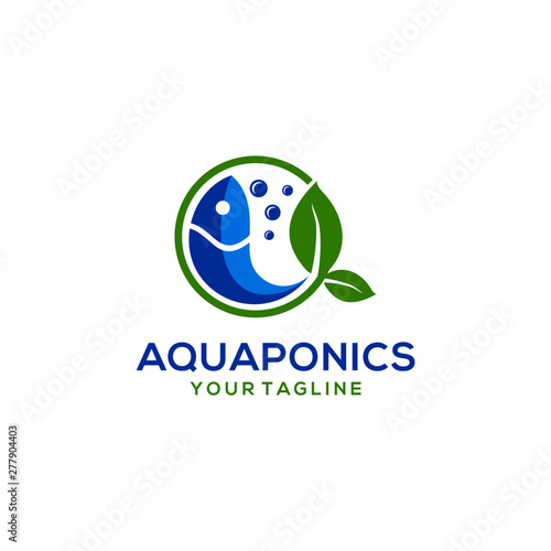 Aquaponics Logo Stock Vector Template