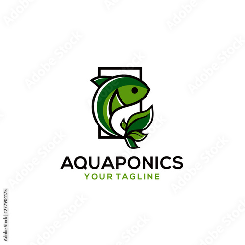 Aquaponics Logo Stock Vector Template