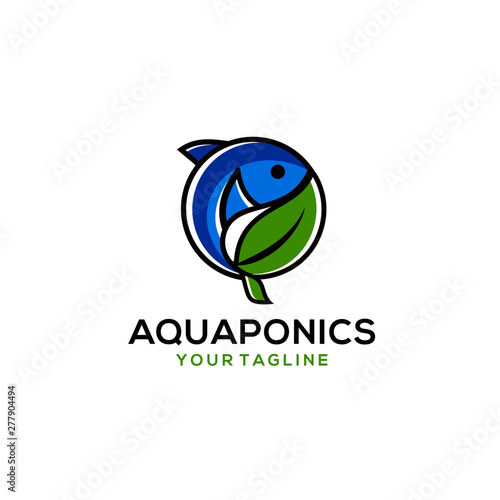 Aquaponics Logo Stock Vector Template