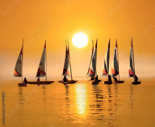 sailboat at sunset