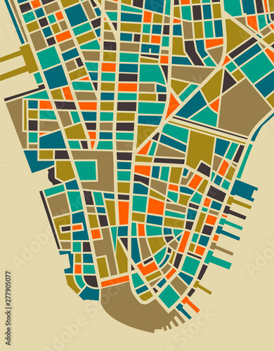 New York Colourful City Plan