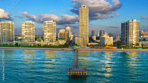 Sunny Isles Pier from Ocean Miami Beach Florida photo