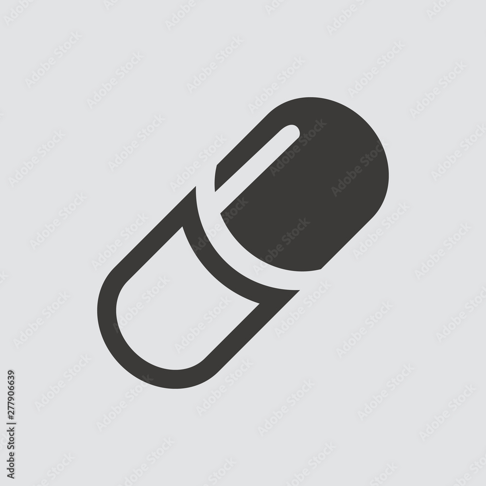 Medical capsule icon isolated of flat style. Vector illustration. Medical capsule icon isolated of flat style. Vector illustration.
