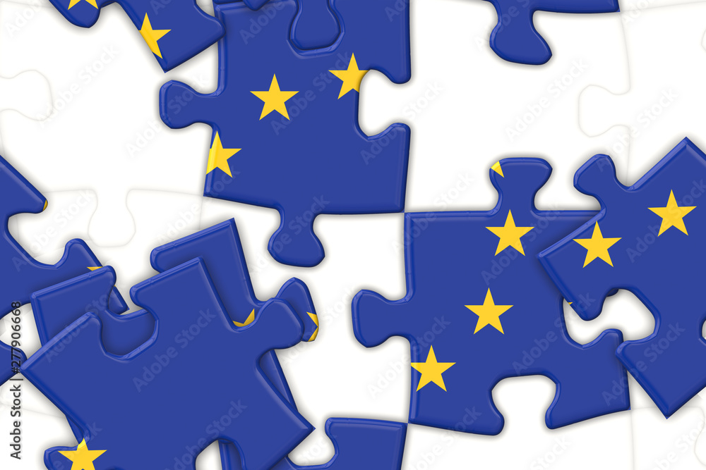Naklejka premium europe eu flag puzzle pieces