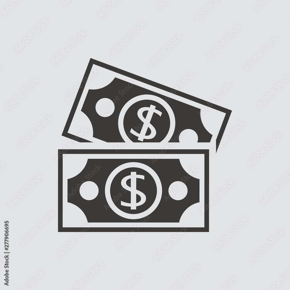 Money cash icon isolated of flat style. Vector illustration. Money cash icon isolated of flat style. Vector illustration.