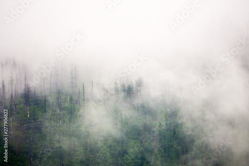 mountain peaks in misty clouds © la_toja