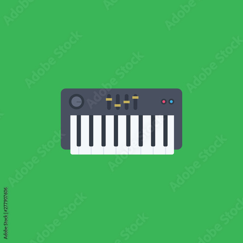 flat design music keyboard icon vector illustration