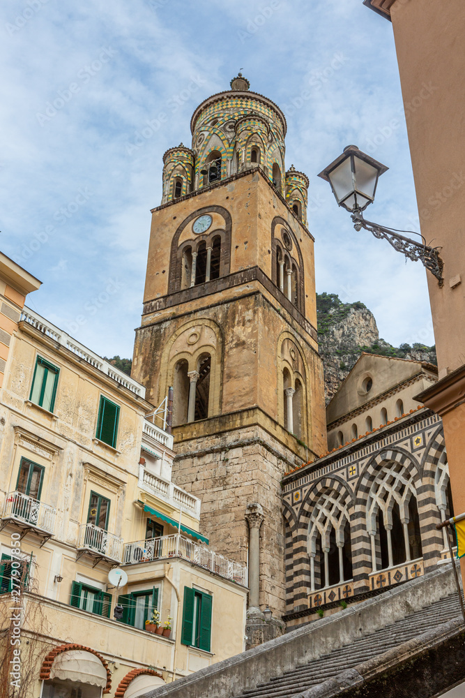 Amalfi cathedral on the main square in Amalfi, Italy