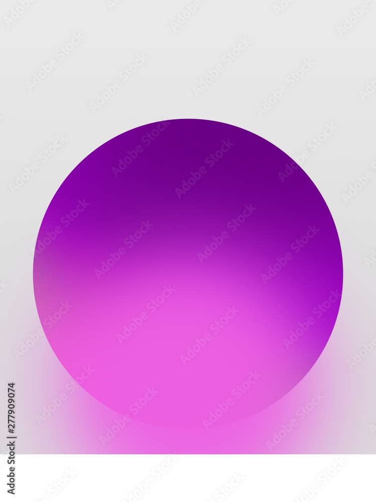 Cool purple circle on bright background, creative textured composition. Futuristic minimalist digital poster cover template with space for text.