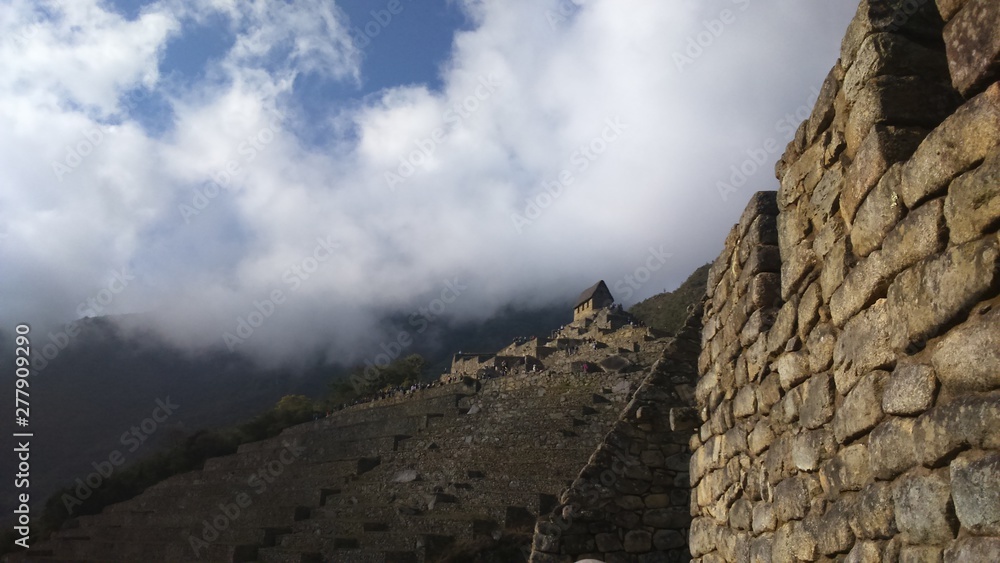 Warehouse of the ancient incas in Machu Picchu Peru Warehouse of the ancient incas in Machu Picchu Peru