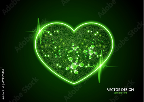 Creative concept illustration of world heart day, good health logo. Design for banner or poster.