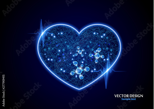 Creative concept illustration of world heart day, good health logo. Design for banner or poster.