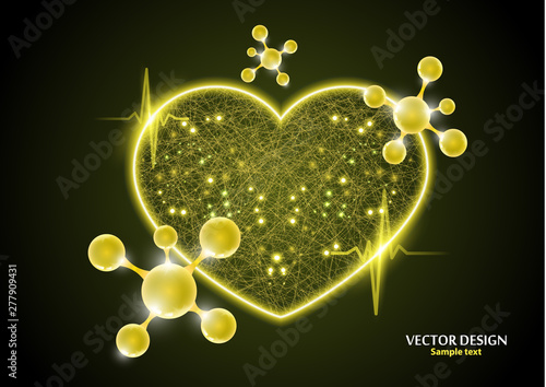 Creative concept illustration of world heart day, good health logo. Design for banner or poster.