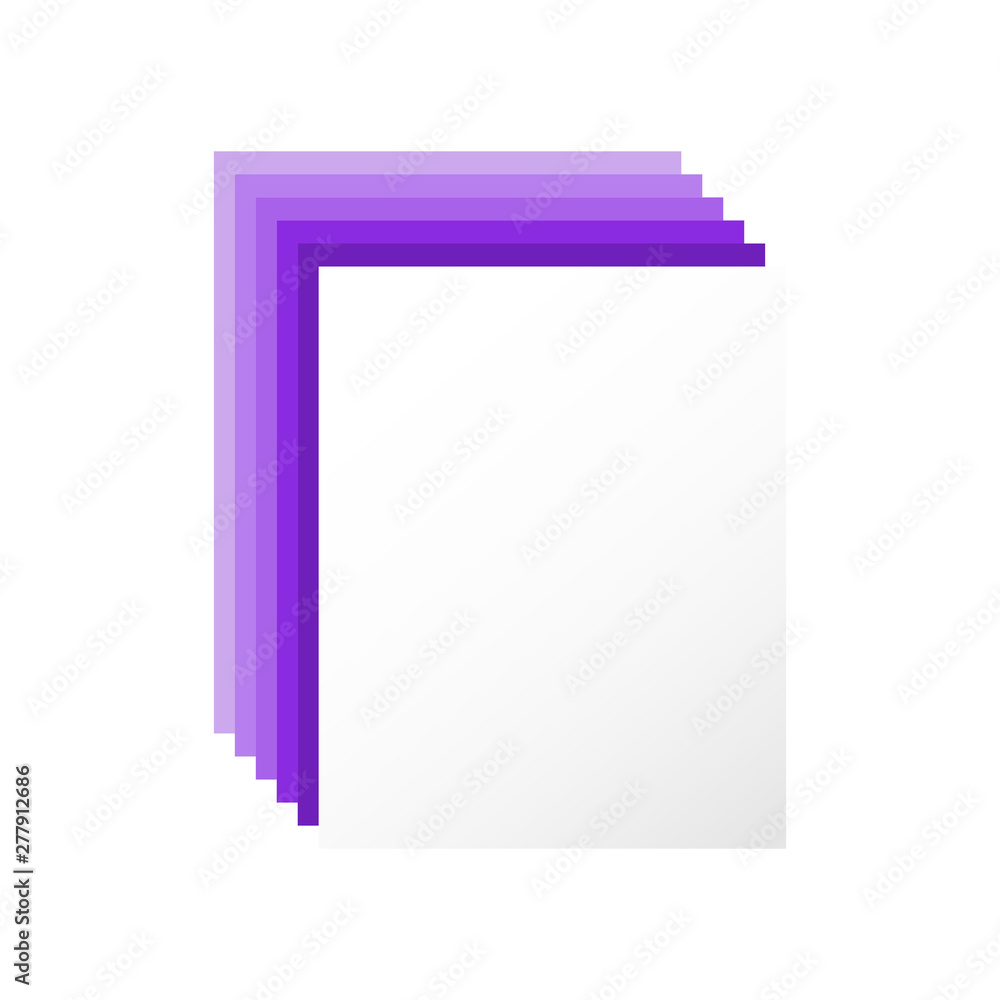 3D blank sheet of paper with purple shadow. Vector graphic illustration suitable for icon or banner. 3D blank sheet of paper with purple shadow. Vector graphic illustration suitable for icon or banner.