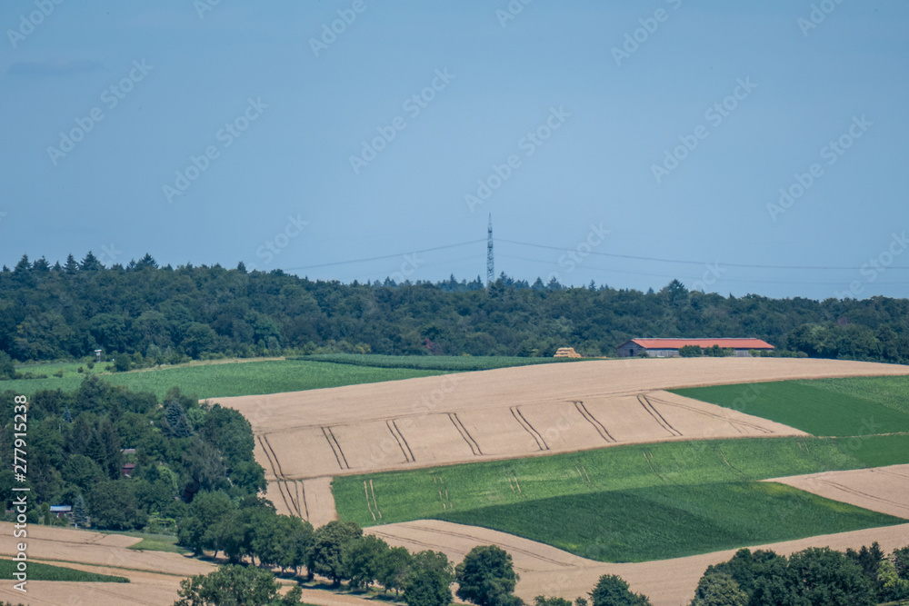 Obraz premium Hügelige Agrar Landschaft im Sommer