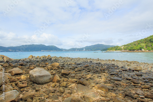 View of the Andaman Sea at the evening  Paradise beach Phuket Thailand Tropical countries At the top of the island.