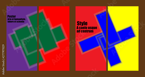 Images for brochure or poster of squares and shadows. Two images make up one. Set of four images.