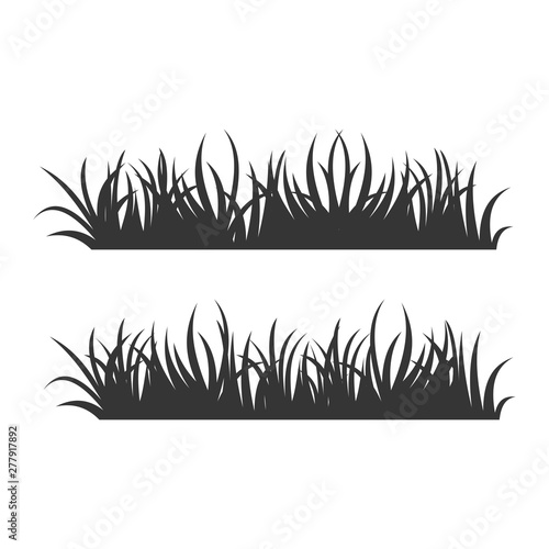 set of black Grass Silhouettes on White Backround icon template color editable. Grass symbol vector sign isolated vector illustration for graphic and web design.