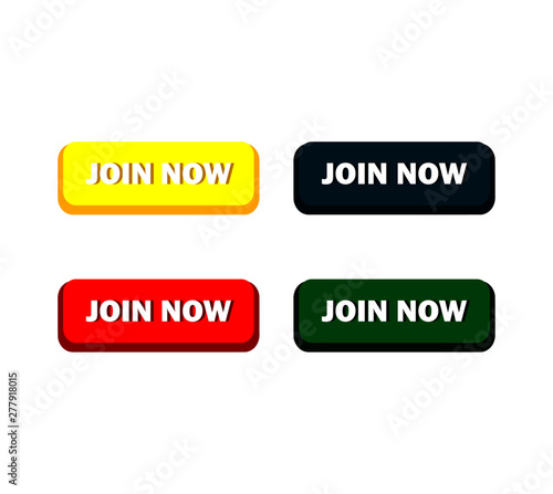 JOIN NOW button set. icons web. 