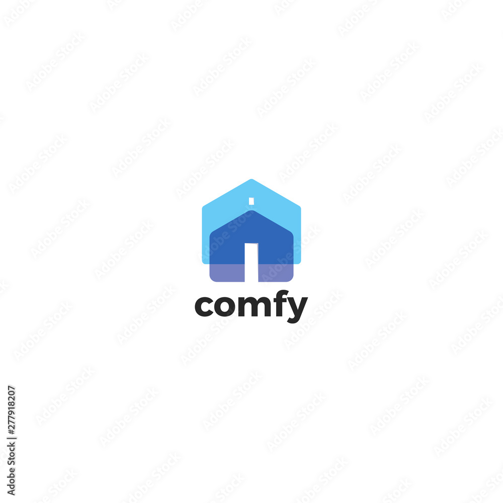 Simple Blue Modern House Logo Design Simple Blue Modern House Logo Design