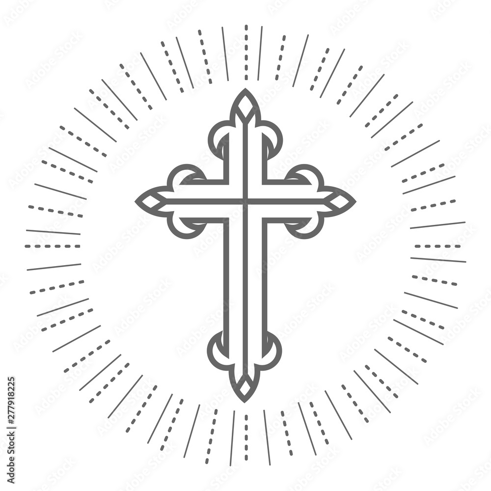 Holy Cross Christian and Orthodox Illustration on White Background Holy Cross Christian and Orthodox Illustration on White Background