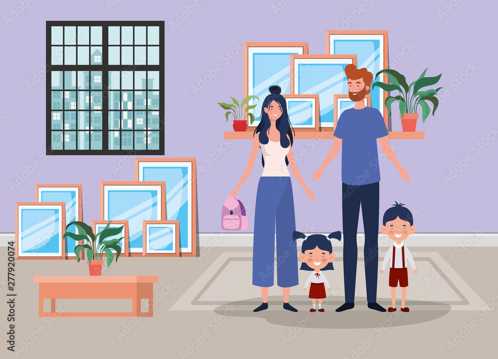 family members in house place scene family members in house place scene