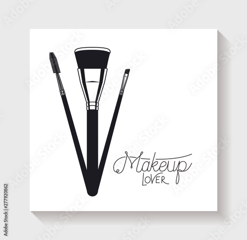 make up brushes accessories in card photo