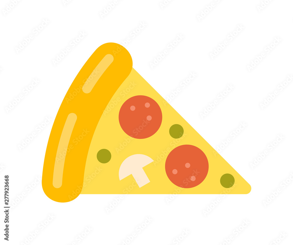 Pizza slice icon. isolated on white background Pizza slice icon. isolated on white background