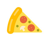 Pizza slice icon. isolated on white background
