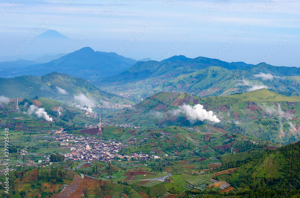 Sindoro & Sumbing Java Volcano Mountain Dieng Plateu Indonesia Ring Of Fire