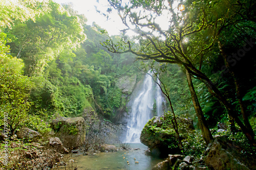 Tam nang waterfall  in the forest tropical zone  national park Takua pa Phang Nga Thailand