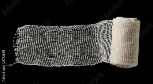 фотографія Medical bandage isolated on black background, clipping path