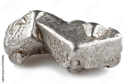 native 2.5 gram platinum nugget from the Kondyor Massif, Khabarovsk Krai, Russia isolated on white background photo
