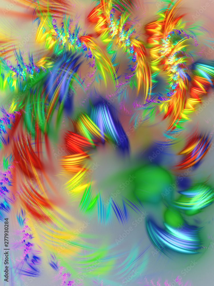 rainbow abstract fractal background 3d rendering illustration