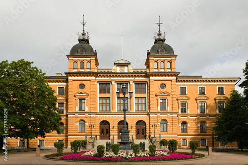Oulu City Hall (1885) in summer. Finland. Cloudy day