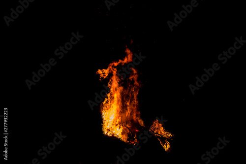 Bonfire Works with graphic creators. on black background light  The collection of fire. Suitable for use in the design  editing  decoration  use on both print and website.