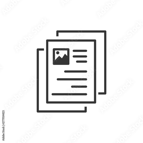 Document like auditing. Scrutiny, annual verification, info. flat style quality sign or success proven symbol vector sign isolated on white background illustration for graphic and web design.