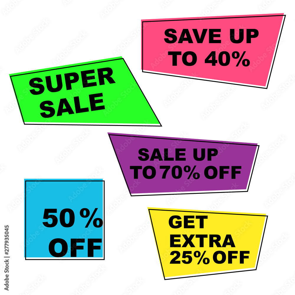Set of summer sale stickers. Stickers to be placed on top of image, printed out or used as it is on website or in blog Set of summer sale stickers. Stickers to be placed on top of image, printed out or used as it is on website or in blog