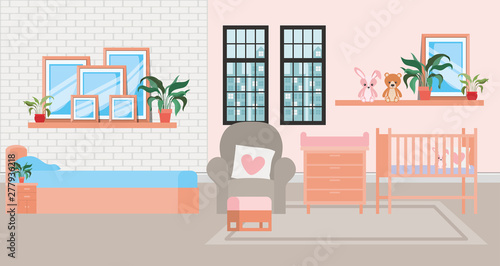 beautiful baby bed room scene